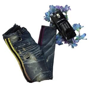 Preme NWOT Distressed Medium Wash Skinny Jeans Men 32